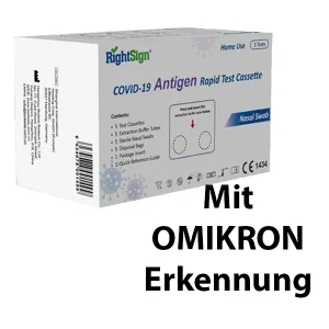 5 Stück Covid19-Antigen-Laientest, Sienna, Nasal, BfArm+PEI gelistet, erkennt OMIKRON!
