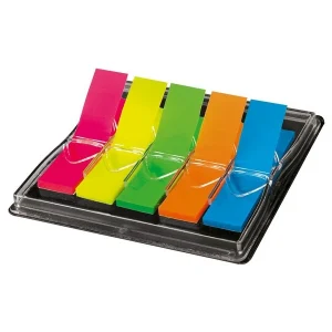 5x 40 Streifen sigel TRANSPARENT Haftmarker farbsortiert, 1,2 x 4,5 cm