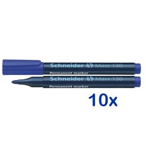 10 Permanentmarker Schneider Maxx 130, Rundspitze, Strichbreite 1,0 – 3,0 mm, versch. Farben