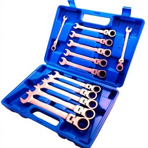 Maulschlüssel & Ringratsche mit Gelenk, Satz 12 tlg. 8-22 mm
