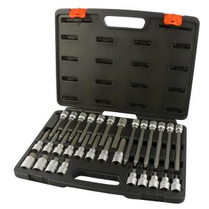 Bit-Einsatz-Sortiment 1/2″, Innensechskant, 30-tlg.