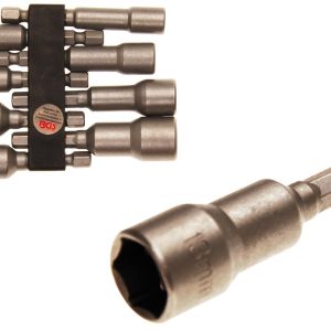 Steckschlüsseleinsatz-Set mit 6-kant Bohrmaschinenschaft, 6 – 13 mm