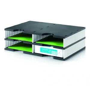 styro Sortierstation styrodoc duo black & white schwarz/weiß, versch. Fächer