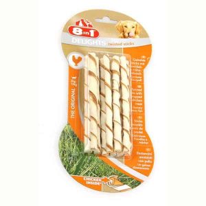 8in1 Delights Twisted Sticks Hundesnack mit Huhn