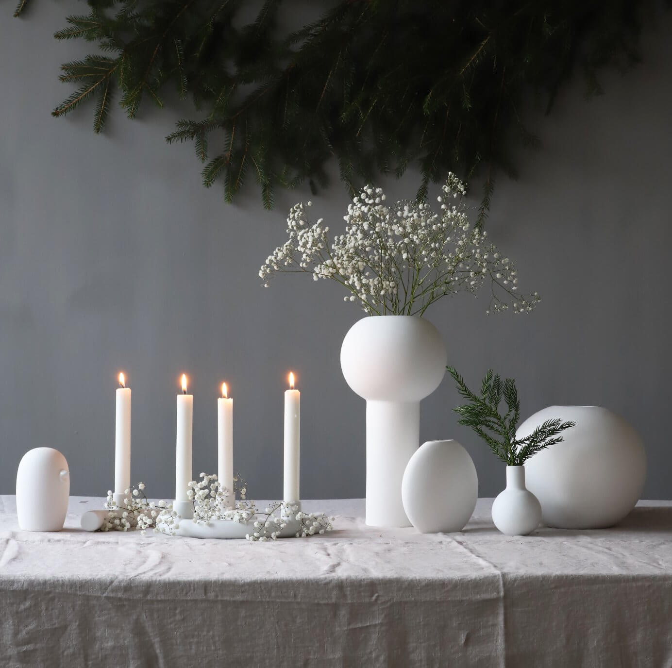 Broste 6tlg Kerzenset Weiß – Bild 2