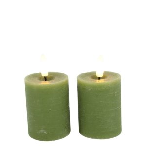 Countryfield Led Stumpenkerzen 2 Stück Grün