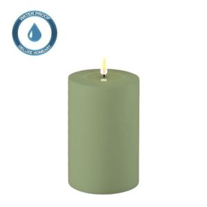 Deluxe Homeart Led-Kerzenstaub Grün 10 x 15 cm Outdoor