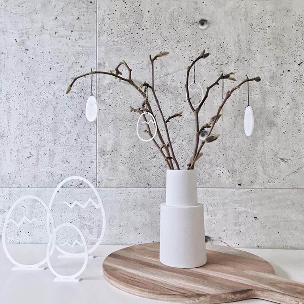 Felius 3er Set Osterei mit Feder Schwarz Stehend – Bild 7