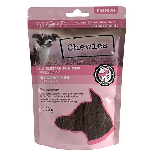 Chewies Fleischstreifen Mini Lamm – Hundesnack 70g