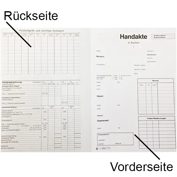 Handaktenbogen, Bücherschreibpapier 80g, versch. Farben