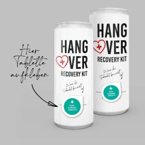 Personalisierbare Dosen Aufkleber “Hangover Kit (Herz)” 10er-Set