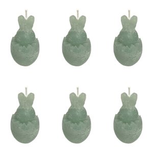 Home Society Osterhase Ei Candle Box 6 Stück Soft Green