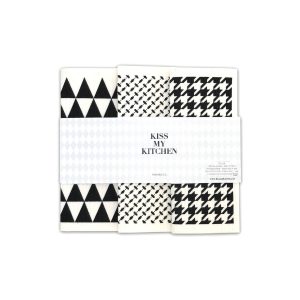 Kiss my Kitchen Schwammtuch-Set Tokio Schwarz-Weiß
