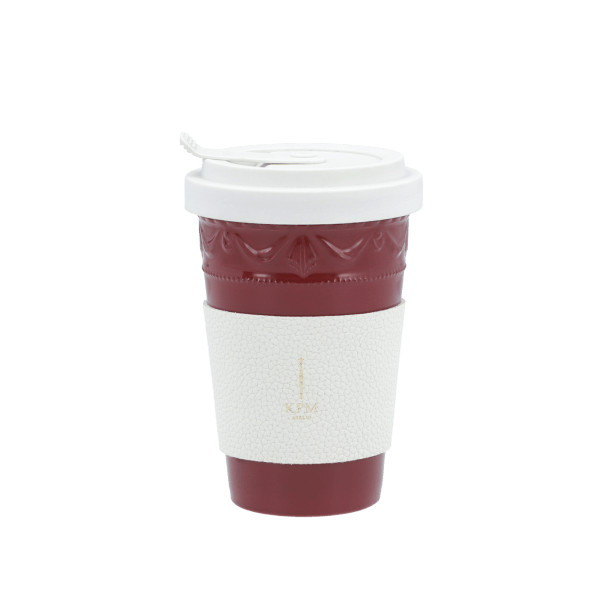 Kurland To-go Becher Ledermanschette weiß – KPM – Bild 2