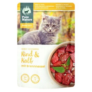 PureNature Junior Rind und Kalb mit Brennessel – Kätzchenfutter Kitten