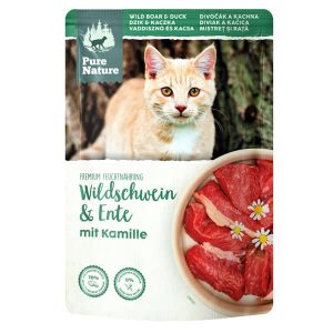 PureNature Wildschwein und Ente mit Kamille – Nassfutter Katzen