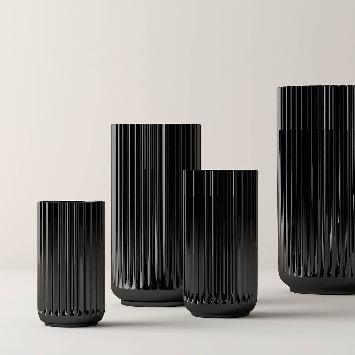 Lyngby Porzellan Vase Schwarz – Bild 2