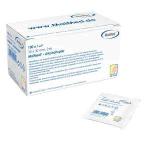 MaiMed Alkoholtupfer 100 Stück 30x30mm weiß