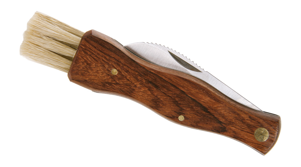 Pilz-Klappmesser Rosenholz mit Naturborsten