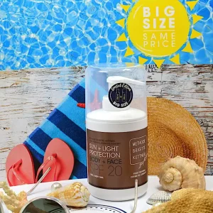 Limited Edition: Sun + Light Protection Body + Face SPF 20, 300ml – Sun Line von Methode Brigitte Kettner