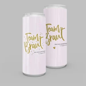 Personalisierbare Dosen Aufkleber “Team Braut” 10er-Set