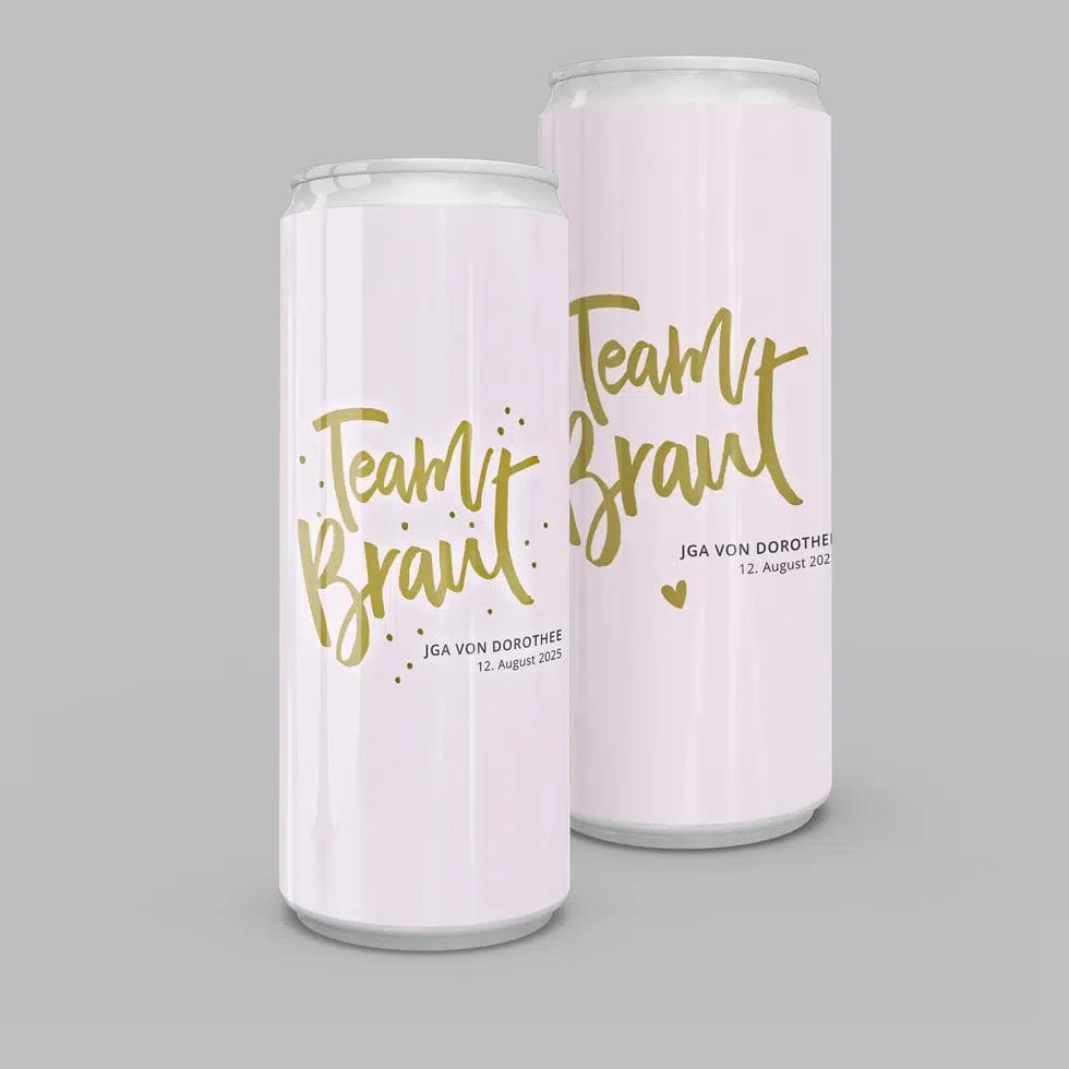 Personalisierbare Dosen Aufkleber “Team Braut” 10er-Set