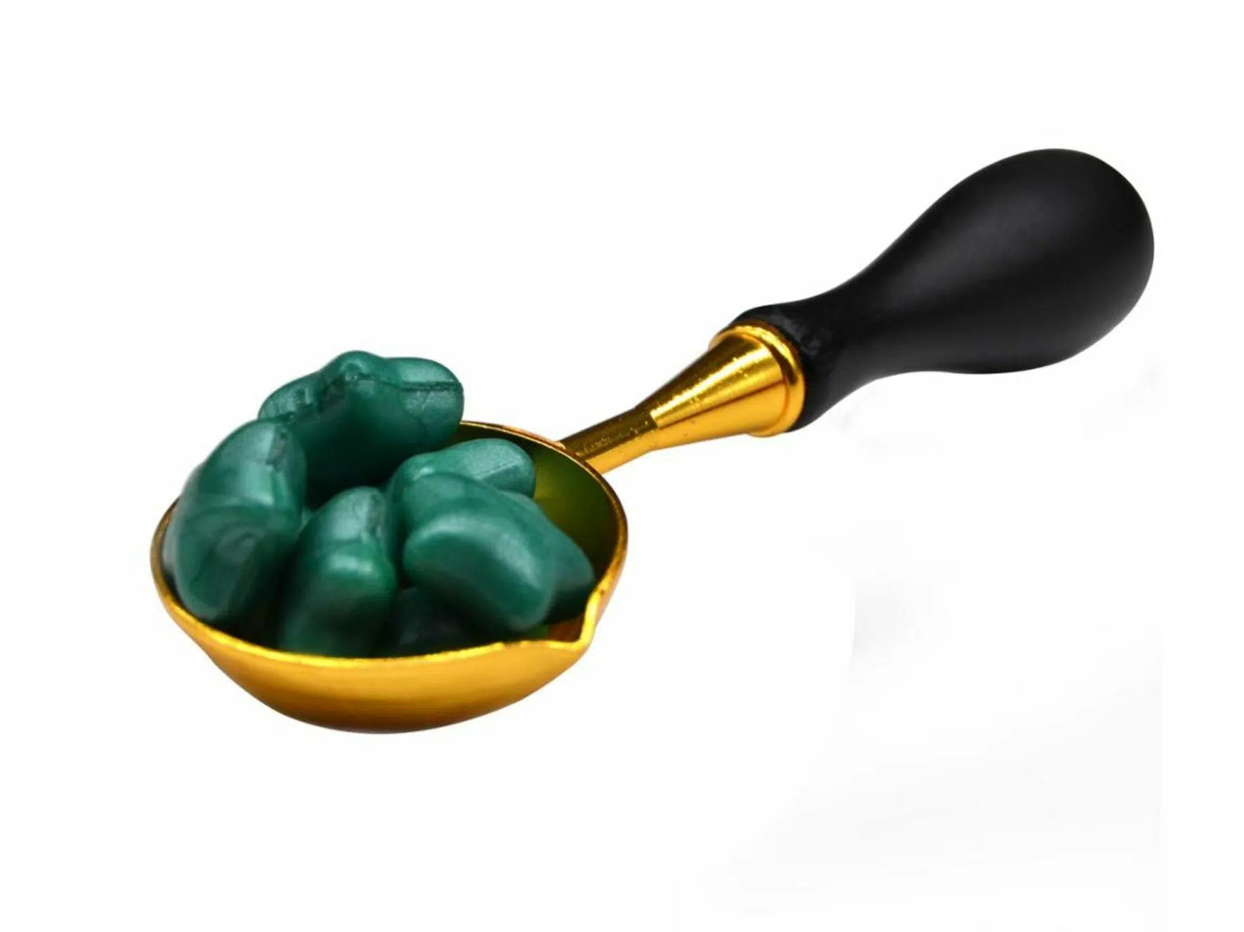 Siegelwachs-Stövchen aus Holz mit Schmelzlöffel – Bild 2