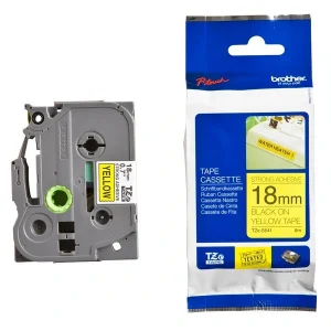 brother TZe-S641 Schriftband, stark-klebend, schwarz auf gelb 18 mm