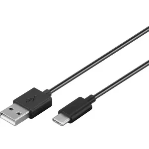 goobay USB 2.0 A/USB C Kabel 1,0 m, schwarz