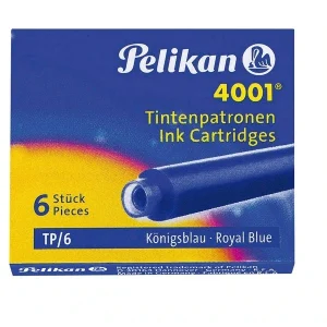 6 Pelikan 4001 TP/6 Tintenpatronen für Standard-Füller blau