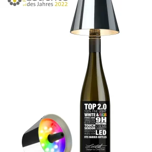 TOP 2.0 Akku-Flaschenleuchte chrom – Sompex