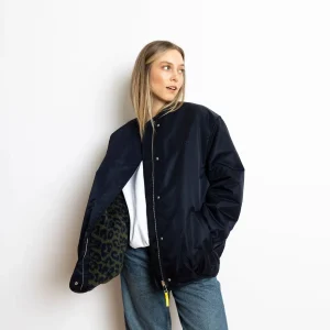 VIVI MARI Reversible Bomber Jacket Navy/Leo Navy-Olive