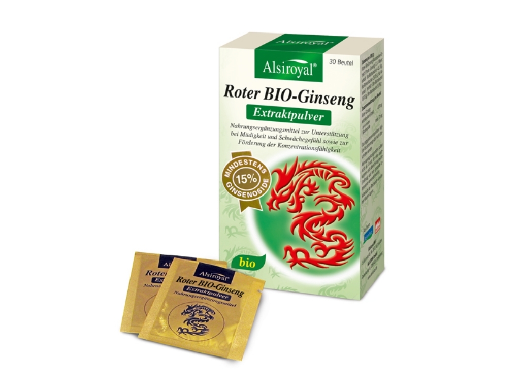 Alsiroyal Roter Bio-Ginseng Extraktpulver (30 Beutel)