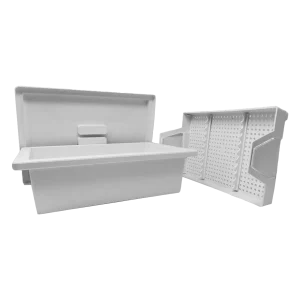 Desinfektionswanne im Set Deckel, Wanne & Sieb, weiß, 4 L