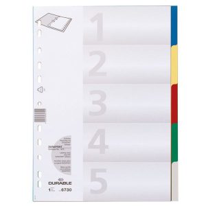 DURABLE Register farbsortiert, Vollformat, versch. Ausführungen