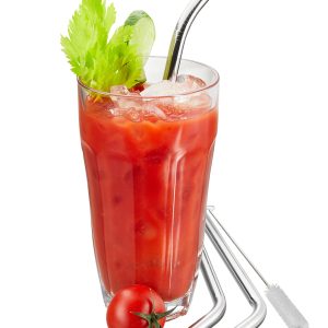 Edelstahltrinkhalm 4er-Set mit Bürste – GEFU