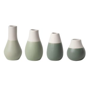 Mini Vasen 4er-Set grün – Räder