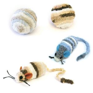Flauschige Frotte Katzenspielzeuge Mäuse & Bälle