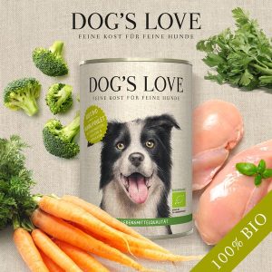 DOG’S LOVE Bio Hundefutter Huhn mit Buchweizen
