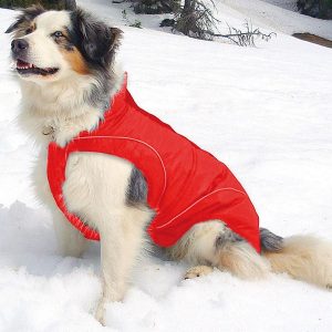 Soft-Shelljacke Hunde in Rot – Hundemantel Wassderdicht