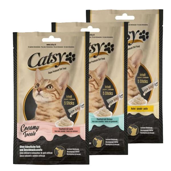 Katzensnack Catsy Creamy Treats Creme drei Varianten