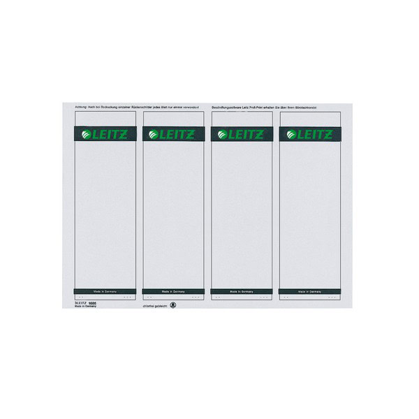 400 LEITZ 1685 Rückenschilder, selbstklebend, grau, 61,5 x 192mm