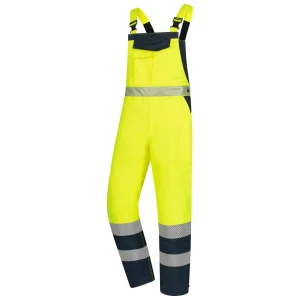 NITRAS MOTION TEX VIZ | Warnschutz-Winter-Latzhose | neongelb / marineblau | 7581