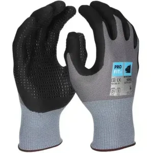 PRO FIT | EXTRA PLUS Nitrilschaum Feinstrickhandschuh, | Nylon Liner, 15 Gauge, Noppen