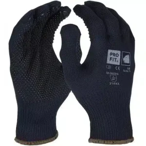 PRO FIT | Strickhandschuhe Dot, fein, | blau, einseitig Noppen