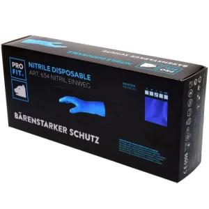 PRO FIT | Nitril Einweghandschuhe, Top-Qualität, | 30 cm, blau, 100 St.