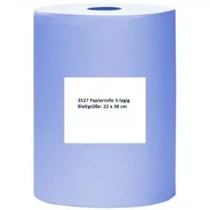 PRO FIT | Putztuchrolle 3-lagig, 22 x 36 cm, | blau | 2 Rollen