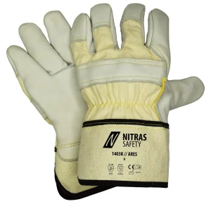 NITRAS ARES | Schnittschutzhandschuhe | naturfarben / grau | 1403K