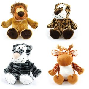 Stoffspielzeug Wildtiere mit Quietscher