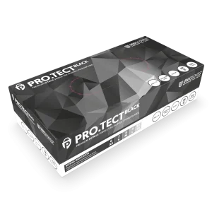 UNIGLOVES PRO.TECT BLACK HD | Schwarze Nitrilhandschuhe Extrem Robust | 100 Stück